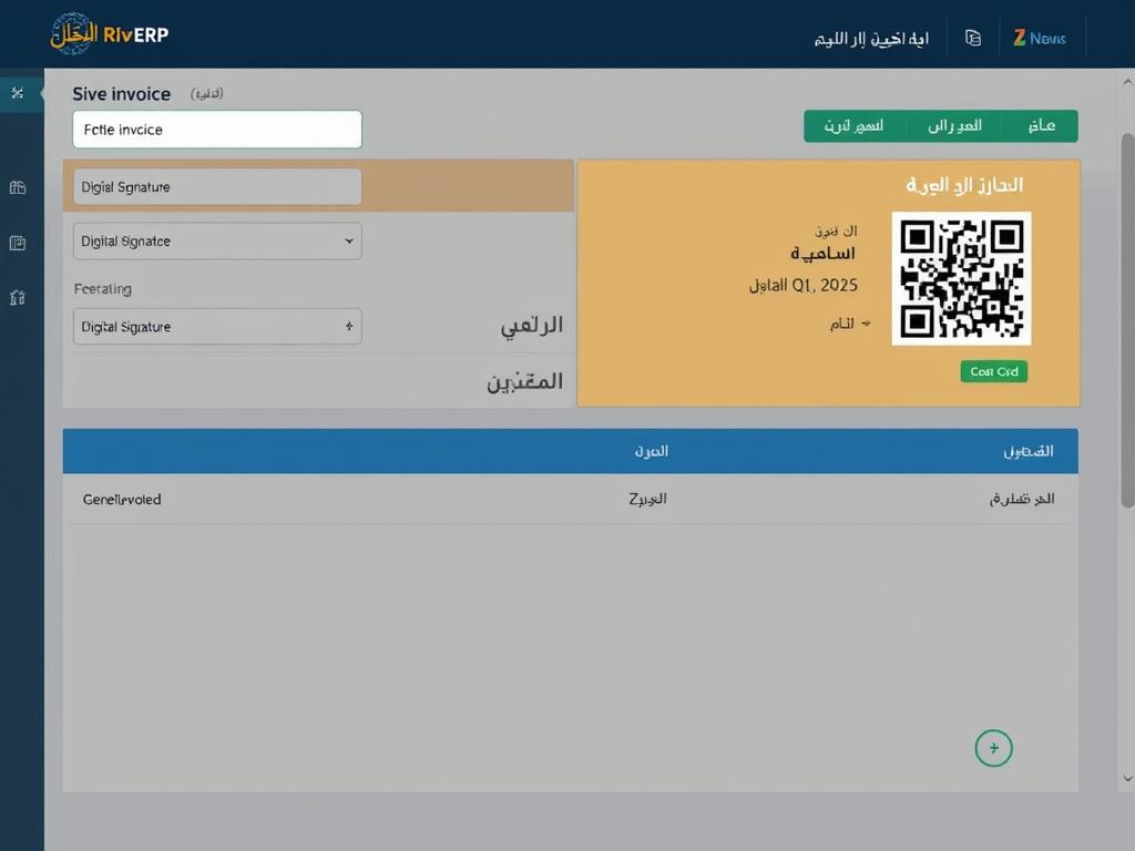 إدارة الفواتير الإلكترونية في Riv-ERP للإقرار الضريبي الإلكتروني السعودية 2025