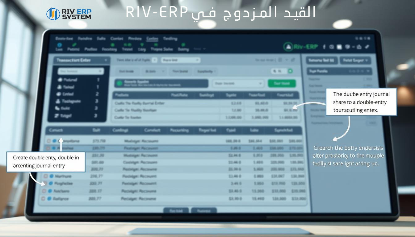 القيد المزدوج في Riv-ERP: أمثلة عملية وخطوات التنفيذ