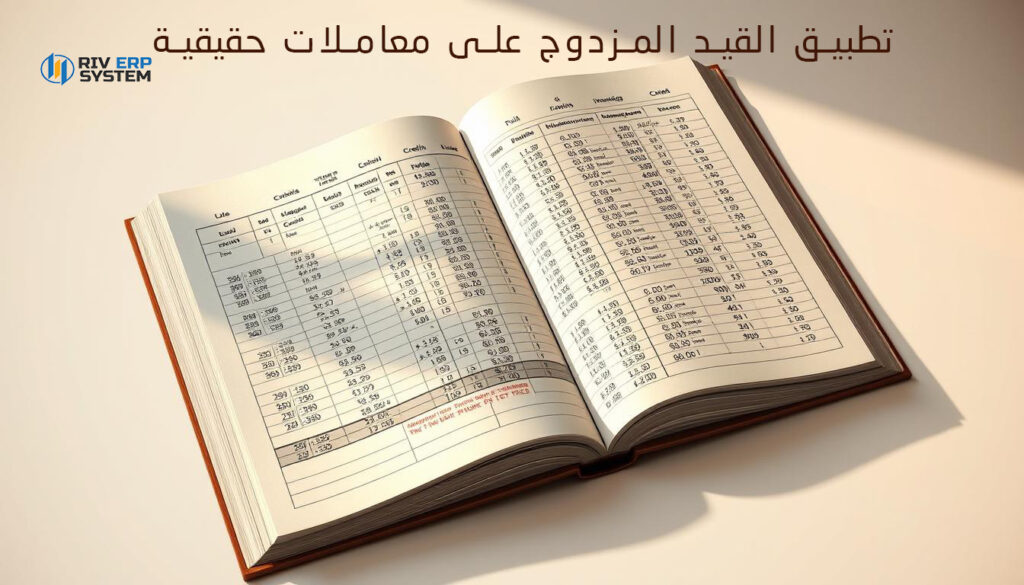 تطبيق القيد المزدوج على معاملات حقيقية